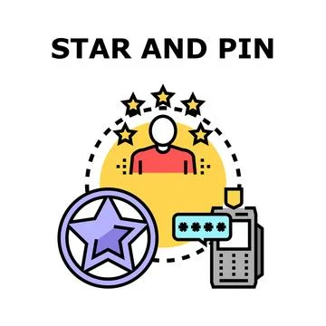 User rating loyalty program and identity pin code Illustration