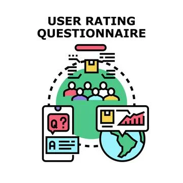 User rating questionnaire collecting feedback and data Stock Illustration