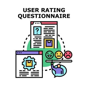 User rating questionnaire concept creating feedback Stock Illustration