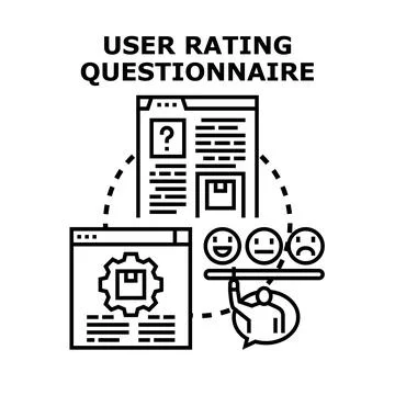 User rating questionnaire concept creating feedback Illustrazione stock