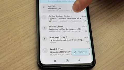 The user receives too many emails on the smartphone and the inbox is full Stock Footage 229886834