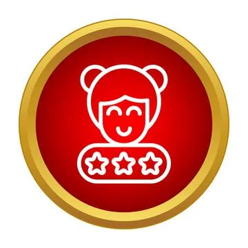 User receiving three stars rating feedback icon Stock Illustration