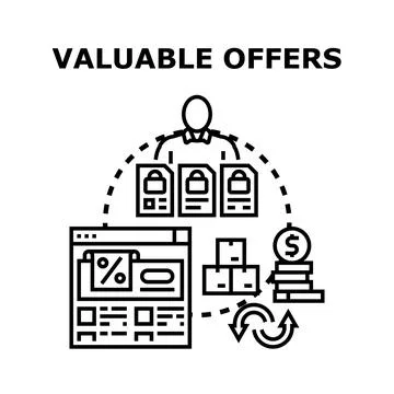 User receiving valuable special offers online Stock Illustration