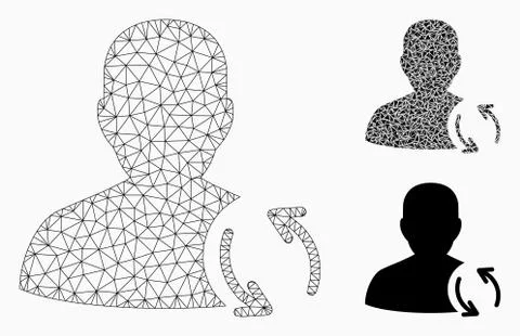 User Refresh Vector Mesh Network Model and Triangle Mosaic Icon Stock Illustration