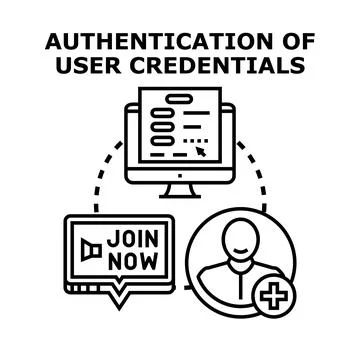 User registration and digital data authentication process Stock Illustration