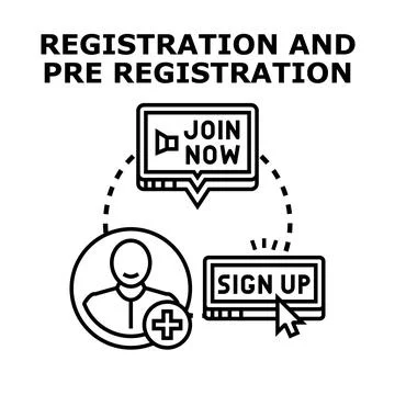 User registration and pre registration concept Stock Illustration