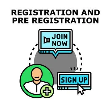 User registration and pre registration concept Stock Illustration