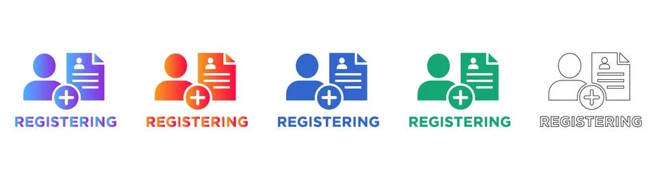 User Registration Form Icons Set Ilustração Stock