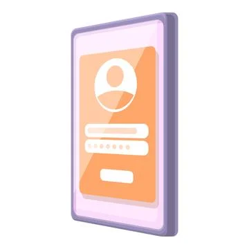 User registration icon cartoon vector. Online form Stock Illustration