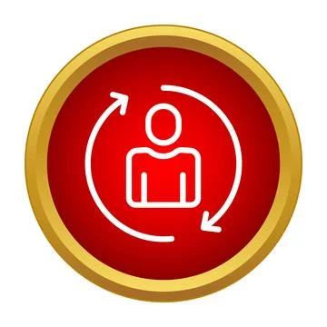 User replacement process icon for human circulation Stock Illustration