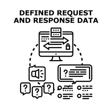 User request and server response data exchange concept Illustrazione stock