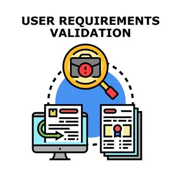 User requirements validation process analyzing documentation quality 스톡 일러스트