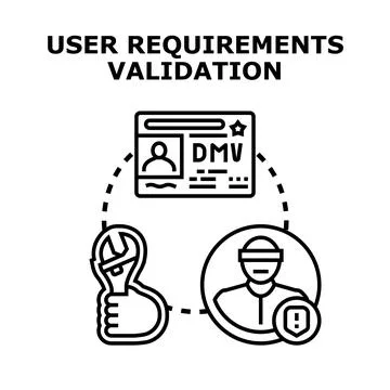 User requirements validation process validating software development Stock Illustration