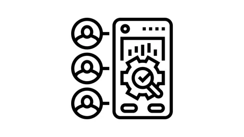 User research ux ui design line icon animation Stock Footage 326129793