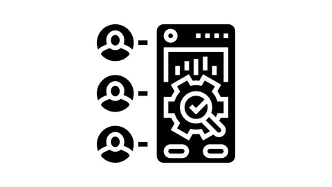User research ux ui design glyph icon animation Stock Footage 326150258