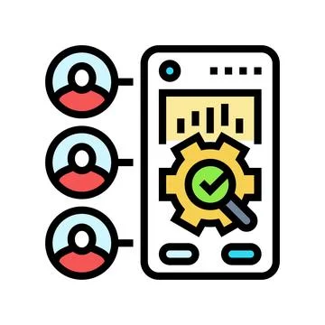 User research ux ui design color icon vector illustration Stock Illustration