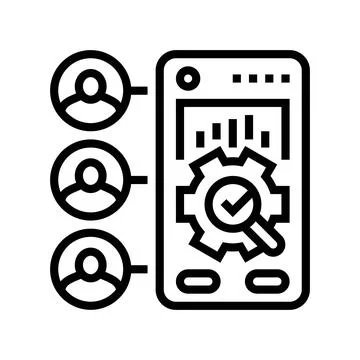 User research ux ui design line icon vector illustration Stock Illustration