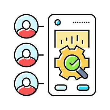 User research ux ui design color icon vector illustration Stock Illustration