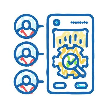 User research ux ui design icon doodle illustration Stock Illustration