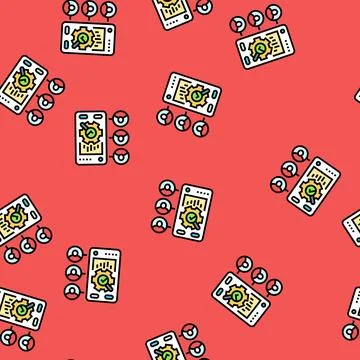 User research ux ui design vector seamless pattern Stock Illustration