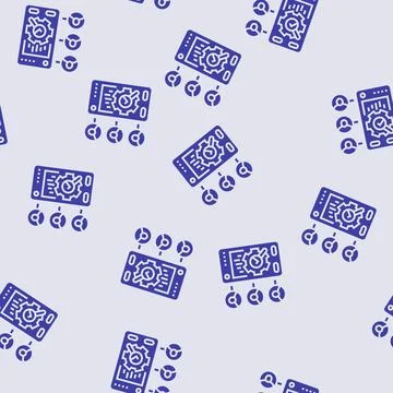 User research ux ui design glyph seamless pattern Stock Illustration