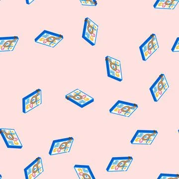 User research ux ui design isometric icon seamless pattern 库存插图