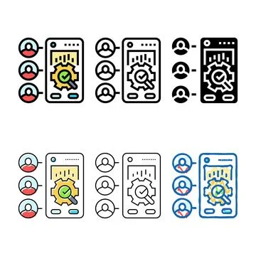 User research ux ui design color variants icon vector 库存插图