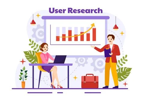 User Research Vector Illustration of People Searching and Exploring in Netw.. Stock Illustration