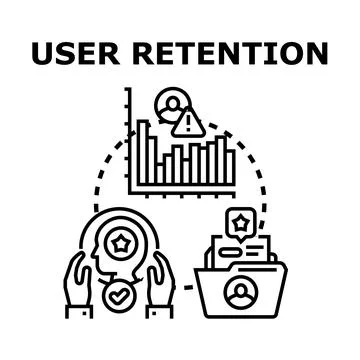 User retention strategy for customer loyalty and engagement Stock Illustration