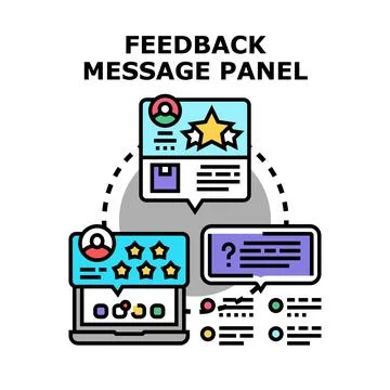 User review and customer feedback messaging system Stock Illustration