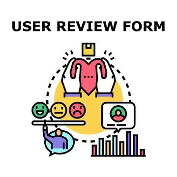 User review and customer feedback form concept Stock Illustration