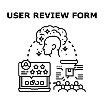 User review form for customer feedback and rating Illustrazione stock