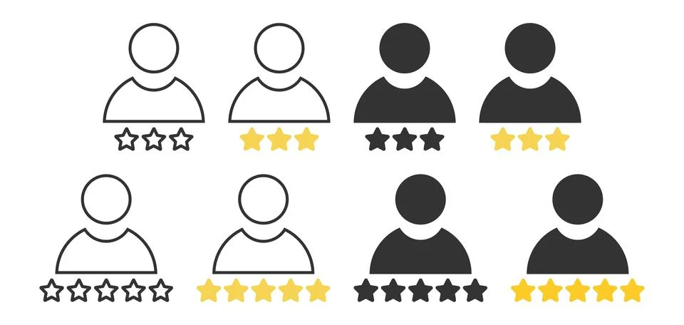 User review icon. Client assessment symbol. Sign profile rating vector. Stock Illustration