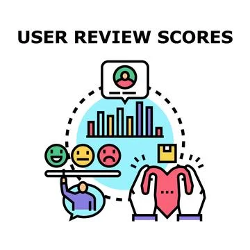 User review scores feedback evaluation concept Stock Illustration