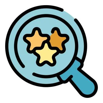 User review zoom icon vector flat Illustrazione stock
