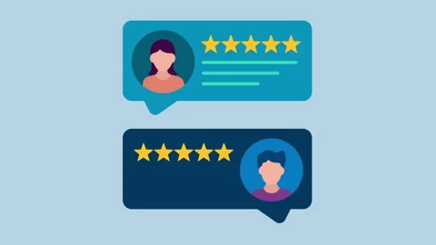 User Reviews and Rating Bubbles 2d Animation with Alpha Matte Vídeos de archivo 334994491