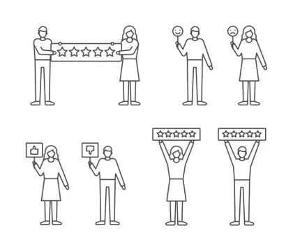 User reviews feedback set Stock Illustration