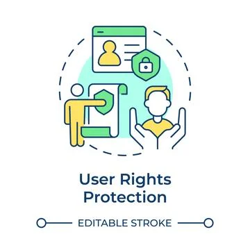 User rights protection multi color concept icon Stock Illustration