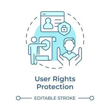 User rights protection soft blue concept icon Stock Illustration