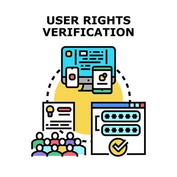 User rights verification for secure online access Stock Illustration