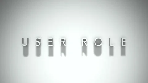 User role 3D title animation with shadows on a white background Stock Footage 297666569