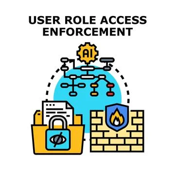 User role access enforcement protecting digital data Stock Illustration