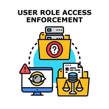 User role access enforcement protecting confidential data Stock Illustration