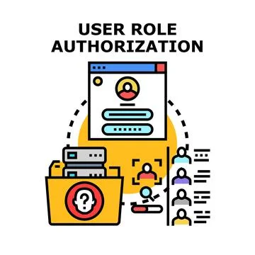 User role authorization access management concept vector Ilustración de archivo