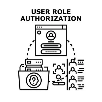 User role authorization access management concept vector Ilustración de archivo