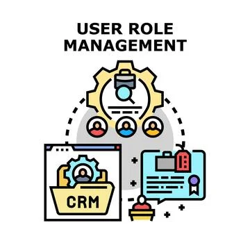 User role management system managing access and permissions 스톡 일러스트