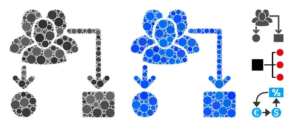 User Routing Scheme Composition Icon of Circles Illustrazione stock