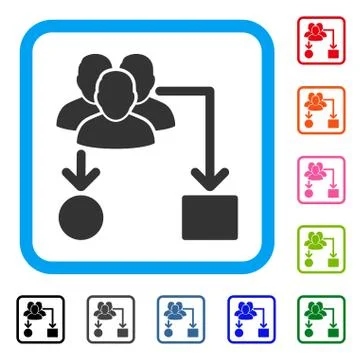 User Routing Scheme Framed Icon Stock Illustration