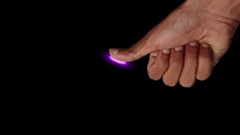 User Scanning Fingerprint on Electronic Device, Secure Access Technology Stock Footage 309265576