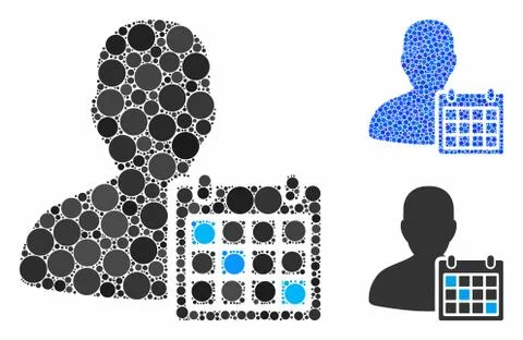 User Schedule Composition Icon of Round Dots Stock Illustration